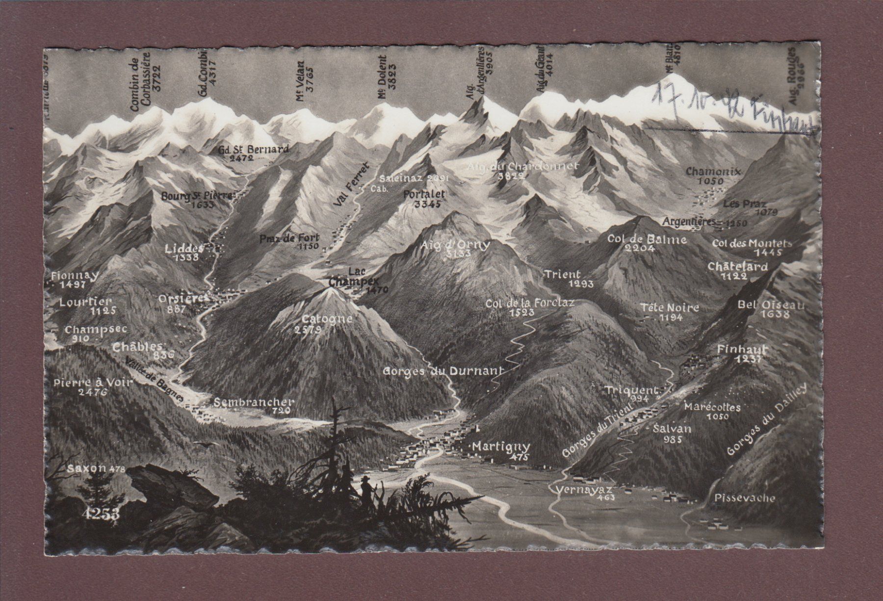 Cartoline postali: MARTIGNY et environs - 1942 – Usato da Pully venduto da nicecards