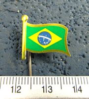 BRASIL BRASILIEN FLAGGE ANSTECKNADEL VINTAGE