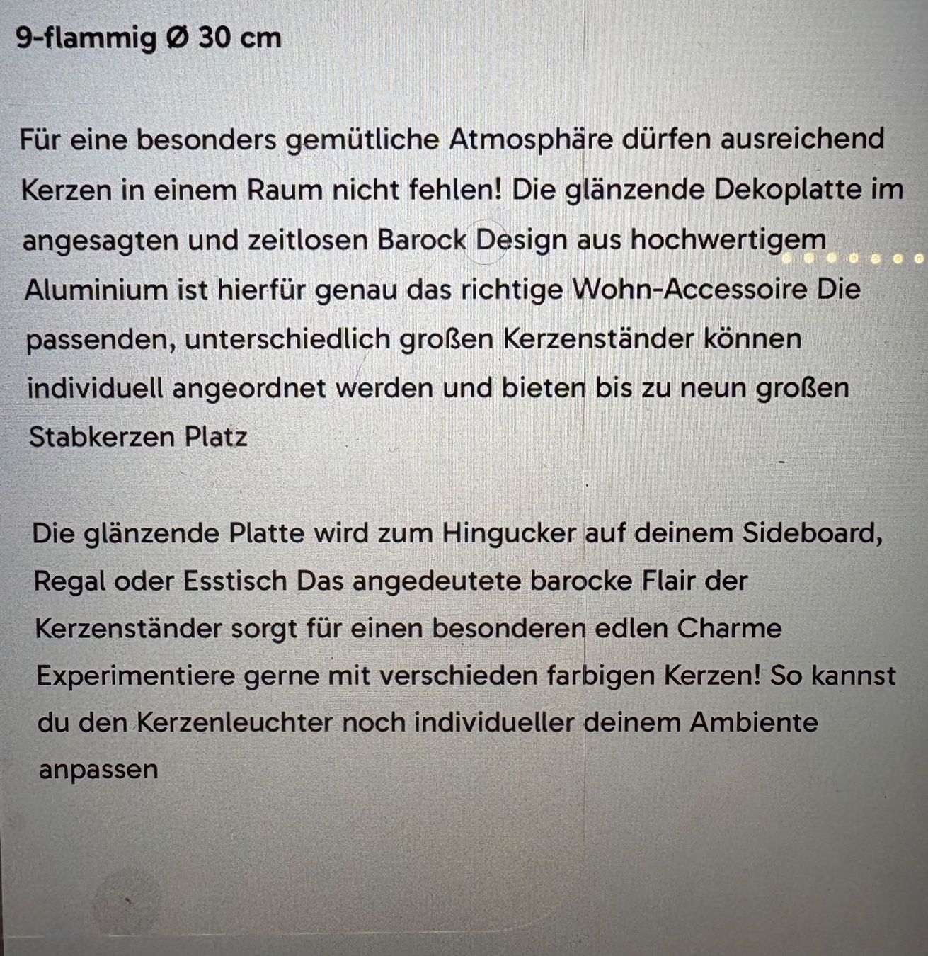 Portacandele: 9- Flammig Kerzenständer – Nuovo e nell'imballaggio originale da Rickenbach ZH venduto da ernis3theo 4
