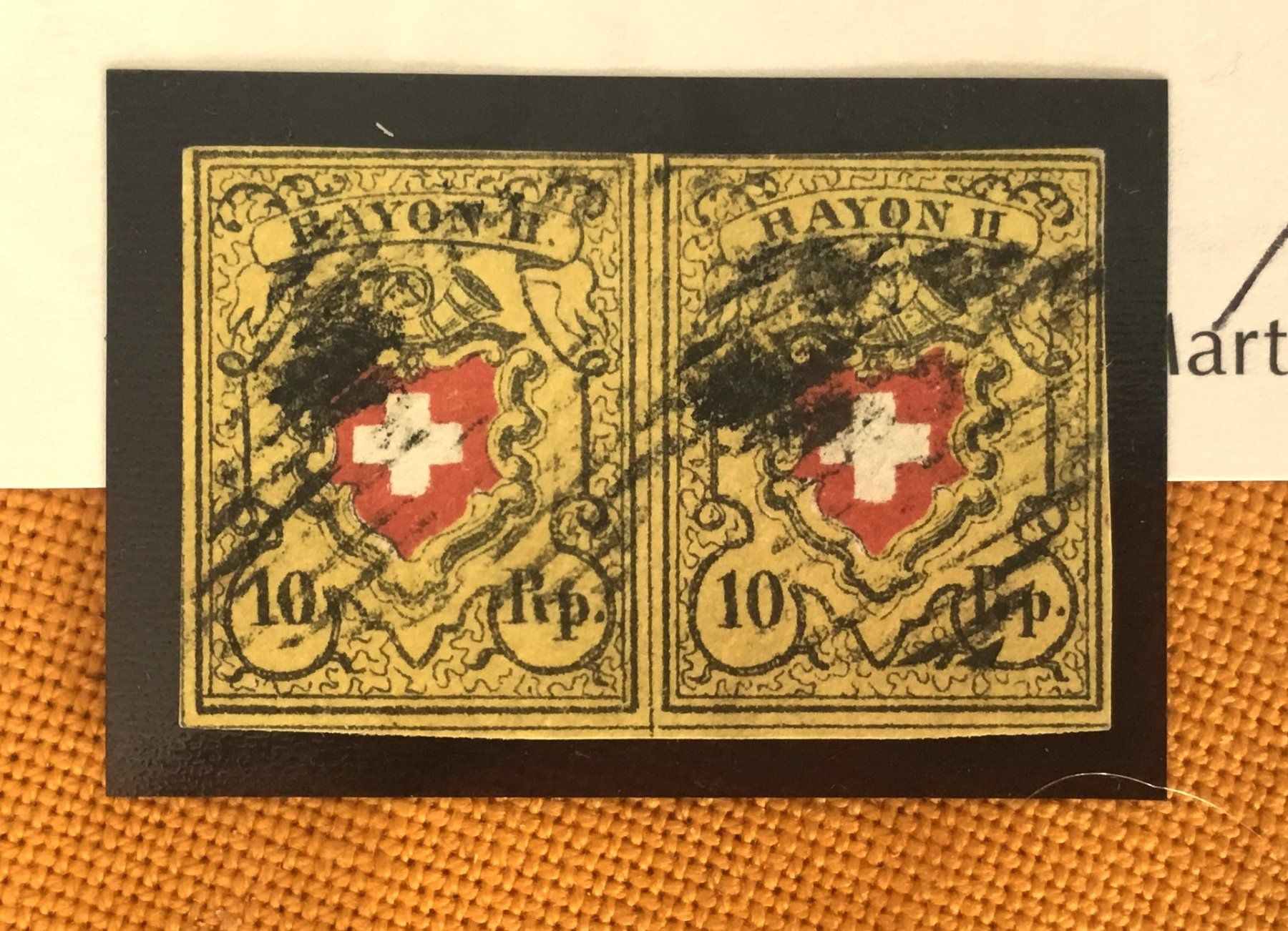 Tutti i francobolli: Rayon-Pärli, Stein B, KARTONPAPIER (!) - - vgl. BPB-Befund – Usato da Belp venduto da Dschopp