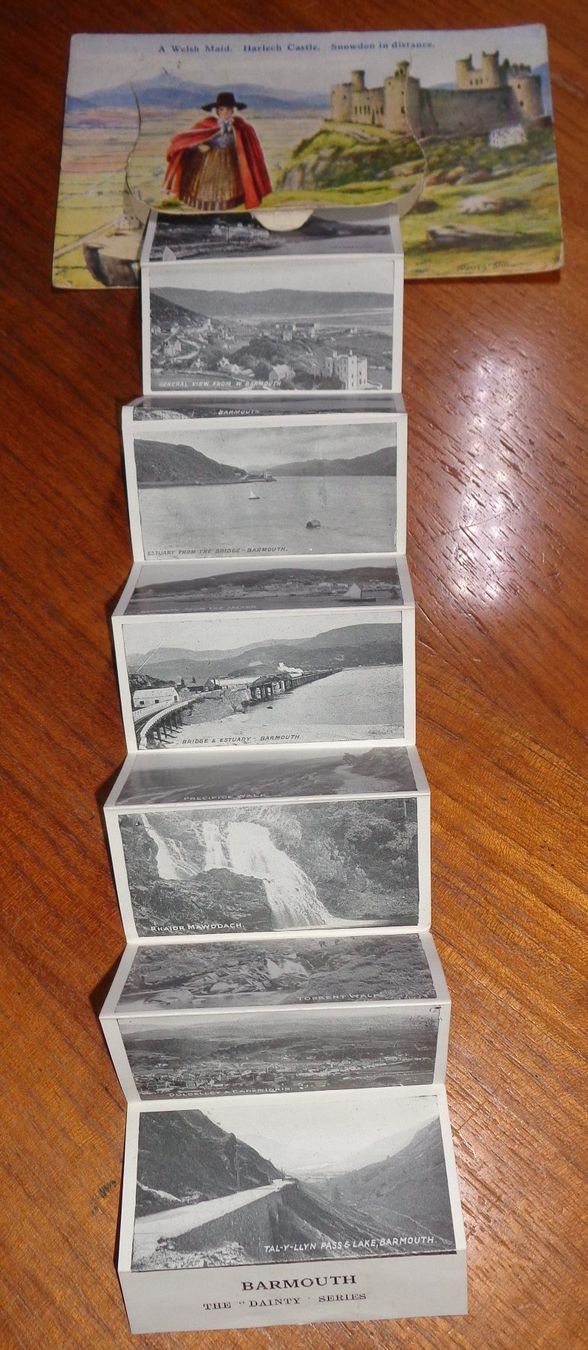 Cartoline postali: GB Barmouth Halch Castle mit Leporello, 1936 – Usato da Bürglen TG venduto da StampGraf 1