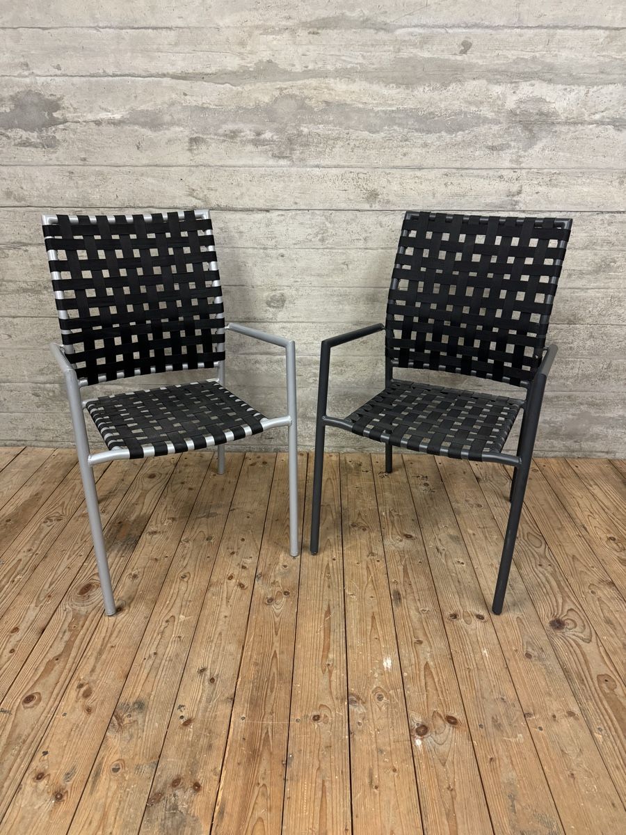 Sedie: 2 Design Gartenstühle schwarz/silber – Usato da Münchenstein venduto da Eclipse6