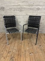2 Design Gartenstühle schwarz/silber