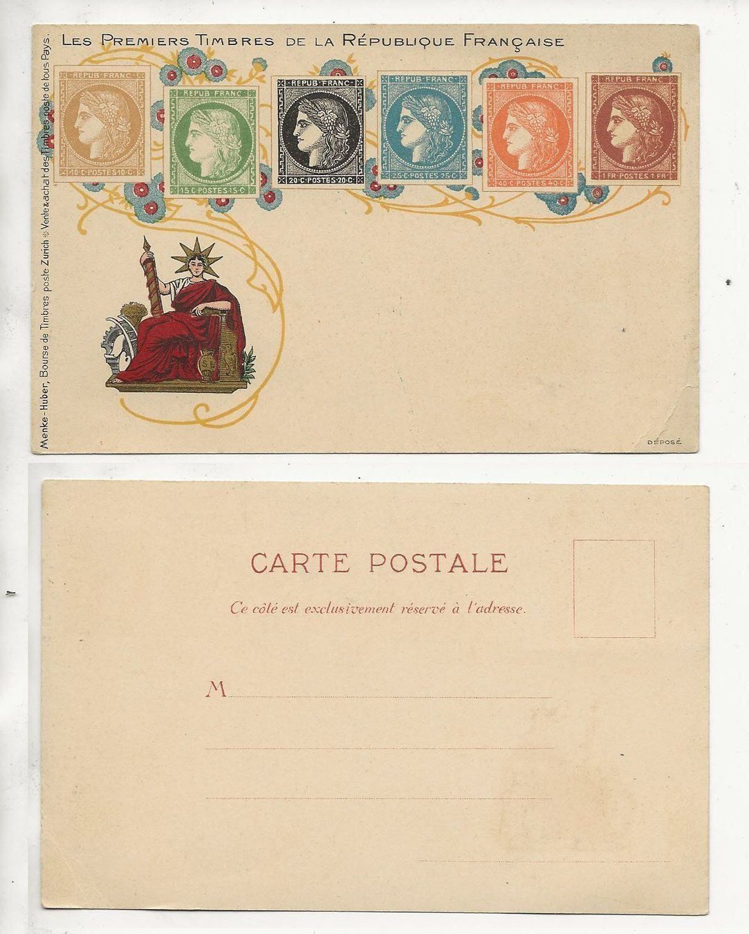 Cartoline postali: Carte postale 1er timbres F – Usato da Sion venduto da PierreP01