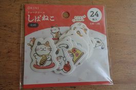 Süsse Flake Sticker - Lucky Cat Manekineko Shiba Inu Dog