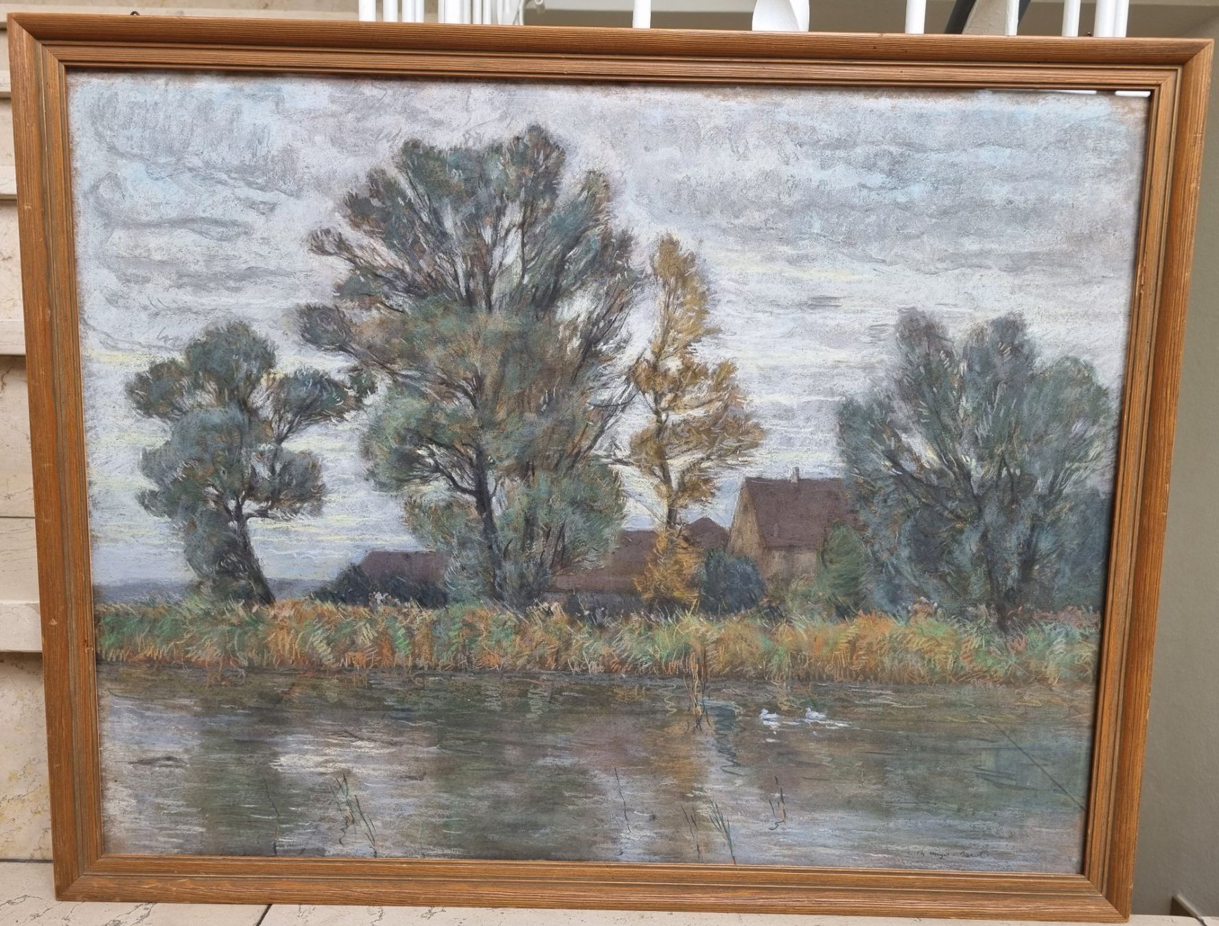 Gemälde: Carl Theodor Meyer: Insel Reichenau Bodensee origin. Gemälde – Gebraucht aus Basel von Roberto002