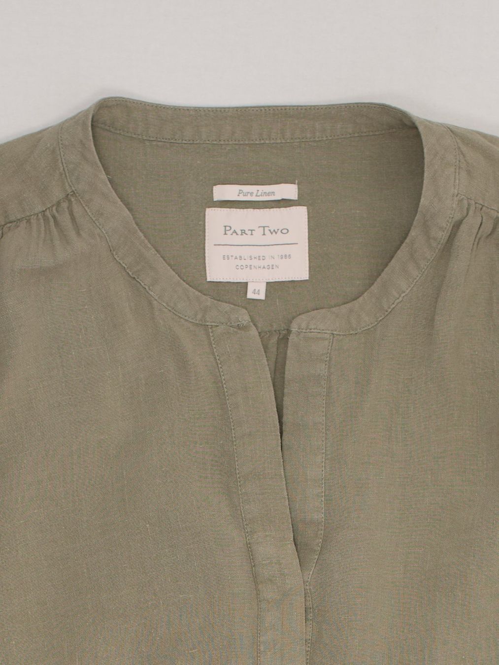 Camicette: Part Two Blouse Tunique 100% Lin Kaki Taille 44 – Usato da Fribourg venduto da re-fine 3