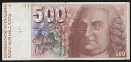 Schweiz 500 Franken 1976 6. Emission von Haller