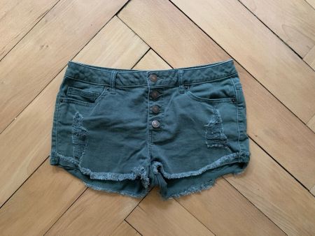 FOREVER 21 - Jeansshorts oliv-grau M