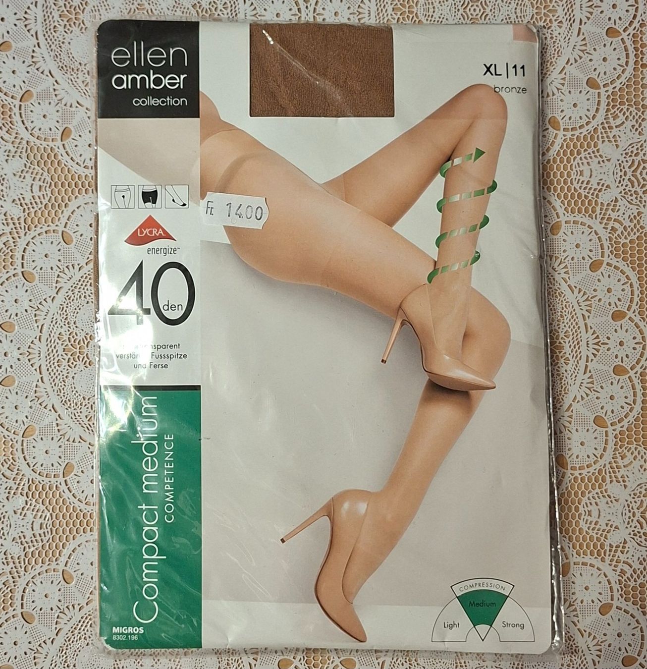 Ellen Amber Calze & Collant: Ellen Amber Compact Medium Strumpfhose 40den Gr.XL Bronze – Nuovo e nell'imballaggio originale da Amriswil venduto da Celini3