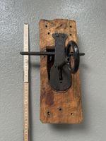 Antike Holztürschloss Verriegelung mit Schlüssel, Deko Objek
