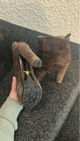 Prada Brown Suede Ankle Boots, Size 37