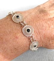 Filigranes Armband 925er Silber mit synthetischen Steinchen