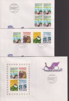 6 versch. FDC. 200 J. Tourismus Einzelm. & 4-er-Blocks.