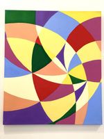 Abstrakte Kunst Malerei auf Leinwand geometrisch bunt