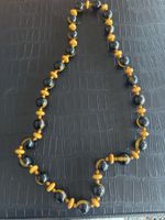 Chunky Statement Necklace, Black & Amber, Autumn Style