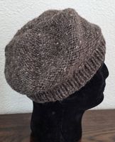 Gestrickte Beret /Baskenmütze Damen braun 100% Wolle