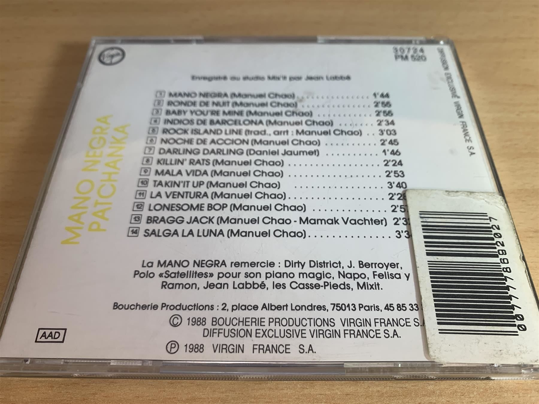 CD: Mano Negra – Patchanka – Usato da Rikon im Tösstal venduto da Alpenmutz 1