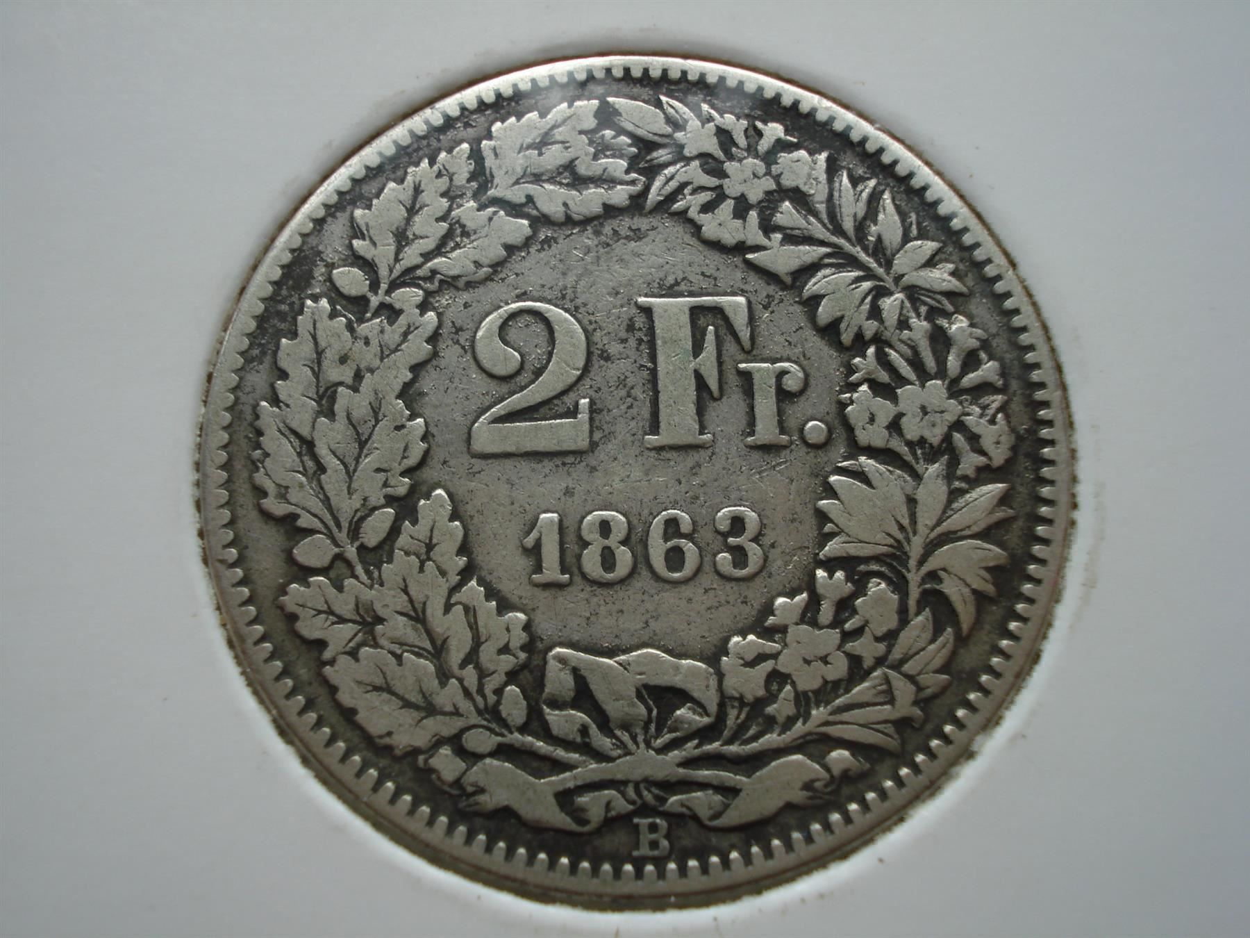 Tutti le monete: (92)  2 Franken  1863 – Usato da Erlach venduto da Net-Coins 2
