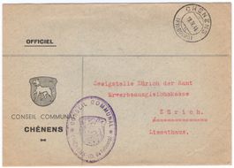 CHÉNENS (FRIBOURG) auf Officiel Beleg der Gemeinde