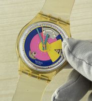 Armbanduhr Swatch Automatic 1992 transparent bunt gebraucht