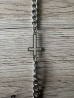 Armkette mit Kreuz Anhänger - Edelstahl, Top Zustand!