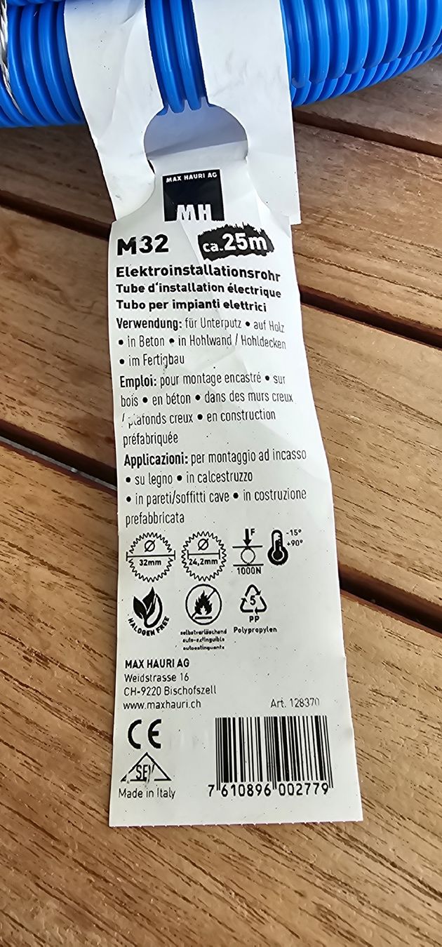Rohre & Schläuche: Max Hauri Elektroinstallationsrohr M32 ca 14m neu – Neu (gemäss Beschreibung) aus Volketswil von fei_k9jl