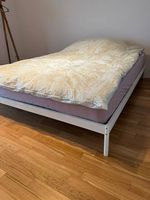 Bett [140] × 200 cm weiss inkl. Lattenrost + Mattraze