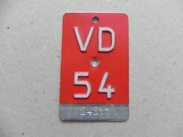 Velonummer Velo Rad VD 1954 Waadt 54 Nummer Geschenk Bike