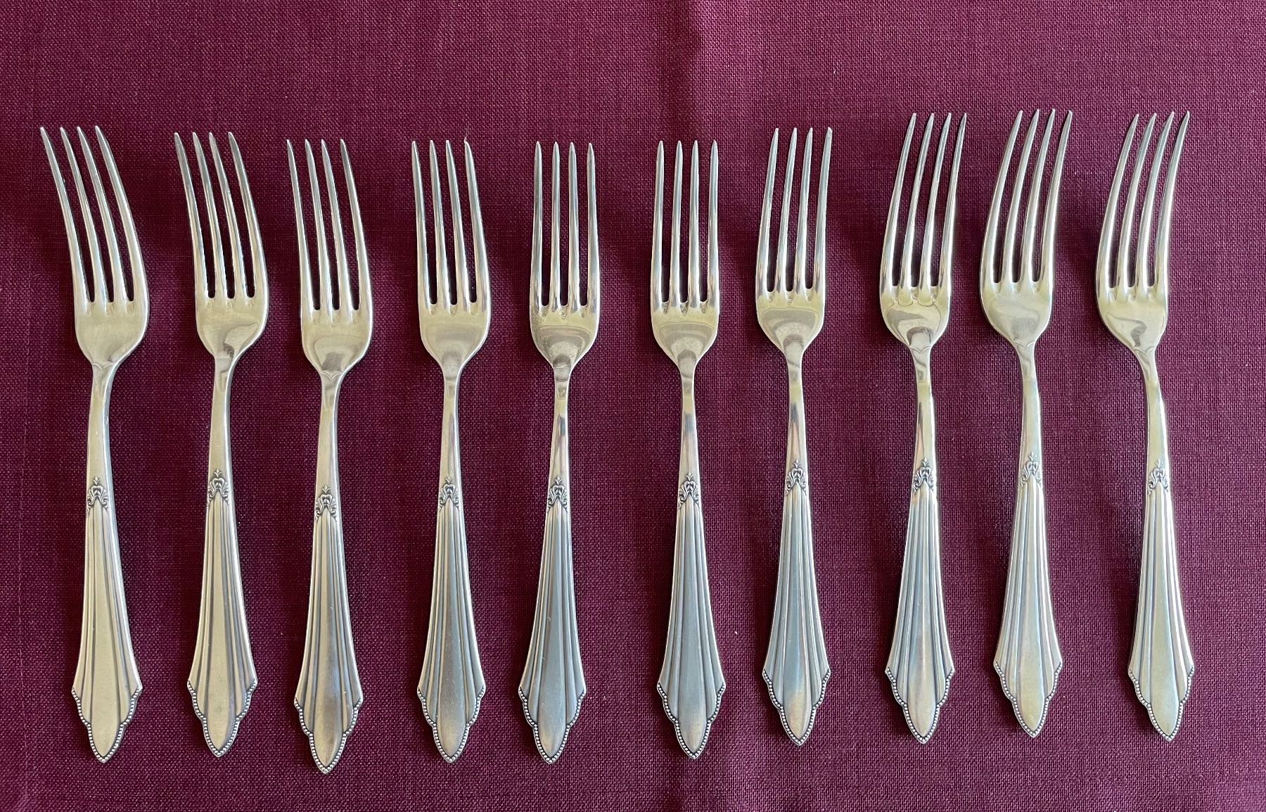 WMF Set di posate: 10 Menu Gabeln WMF Fächer 90 versilbert – Usato da Bern venduto da juline