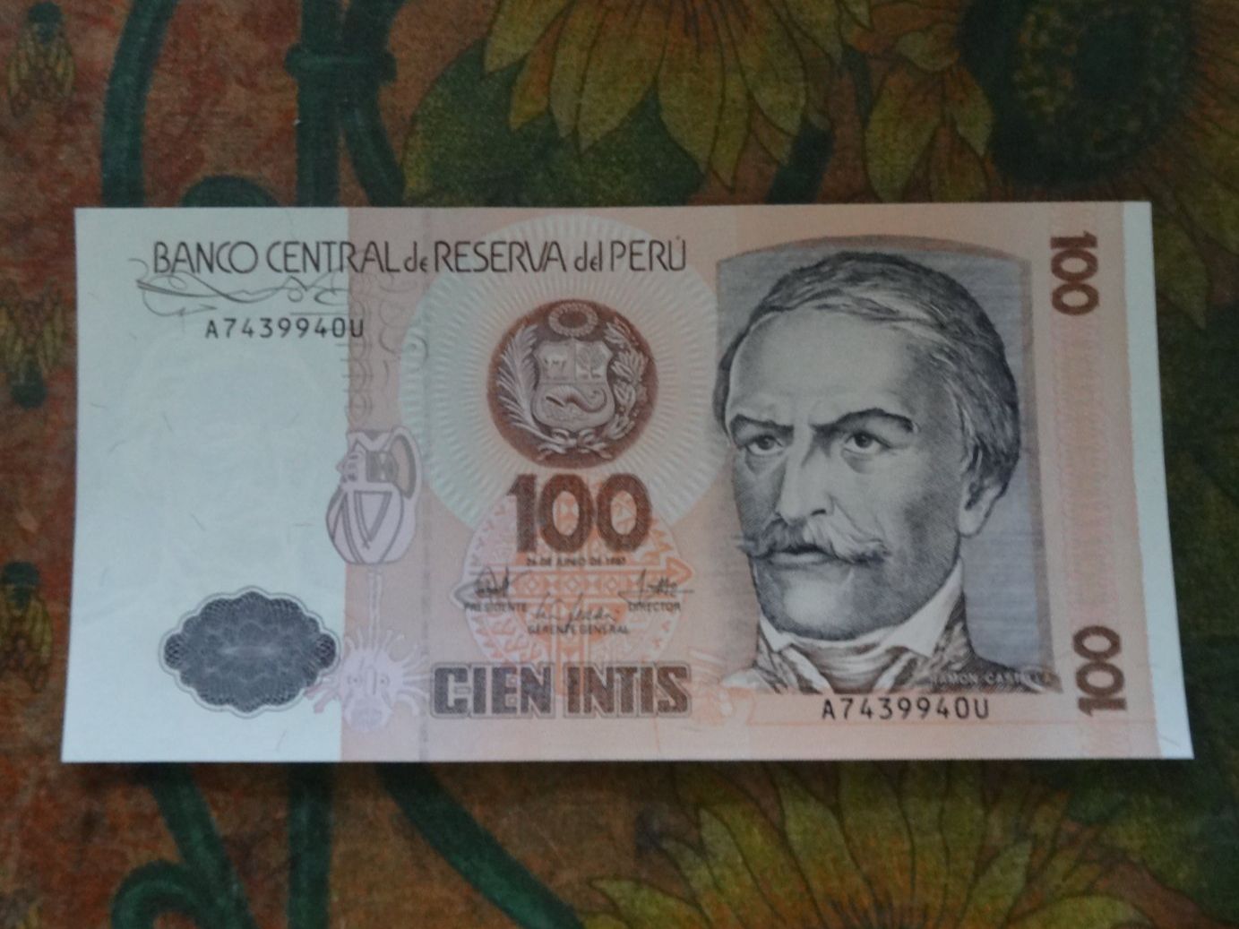 Banknoten: PEROU  100  Intis   Billet – Gebraucht aus Romanel-sur-Lausanne von Swift13