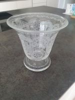 Elegante Glasvase mit Gravur, Vintage Look, Top Zustand!