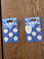 9x VARTA CR2025 Lithium Knopfzellen Batterien 3V, neuwertig