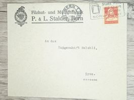 TR20 Enveloppe + Timbre Suisse 1934