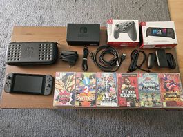 Nintendo Switch mit viel Zubehör und Spielen