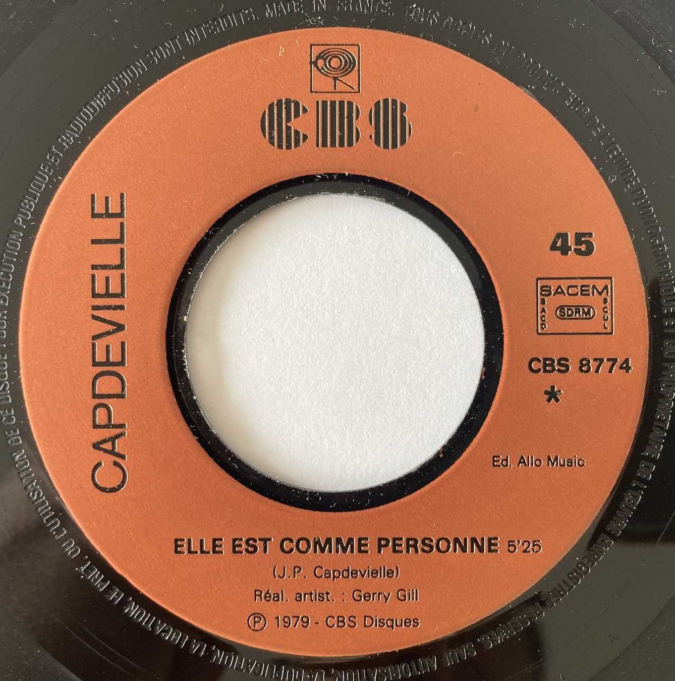 Dischi in vinile: JEAN-PATRICK CAPDEVIELLE - ELLE EST COMME PERSONNE – Usato da Bottens venduto da hotter-than-hell 2