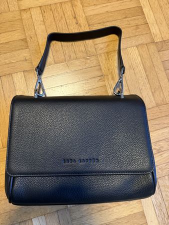 Lara Lauren Handtasche Leder schwarz