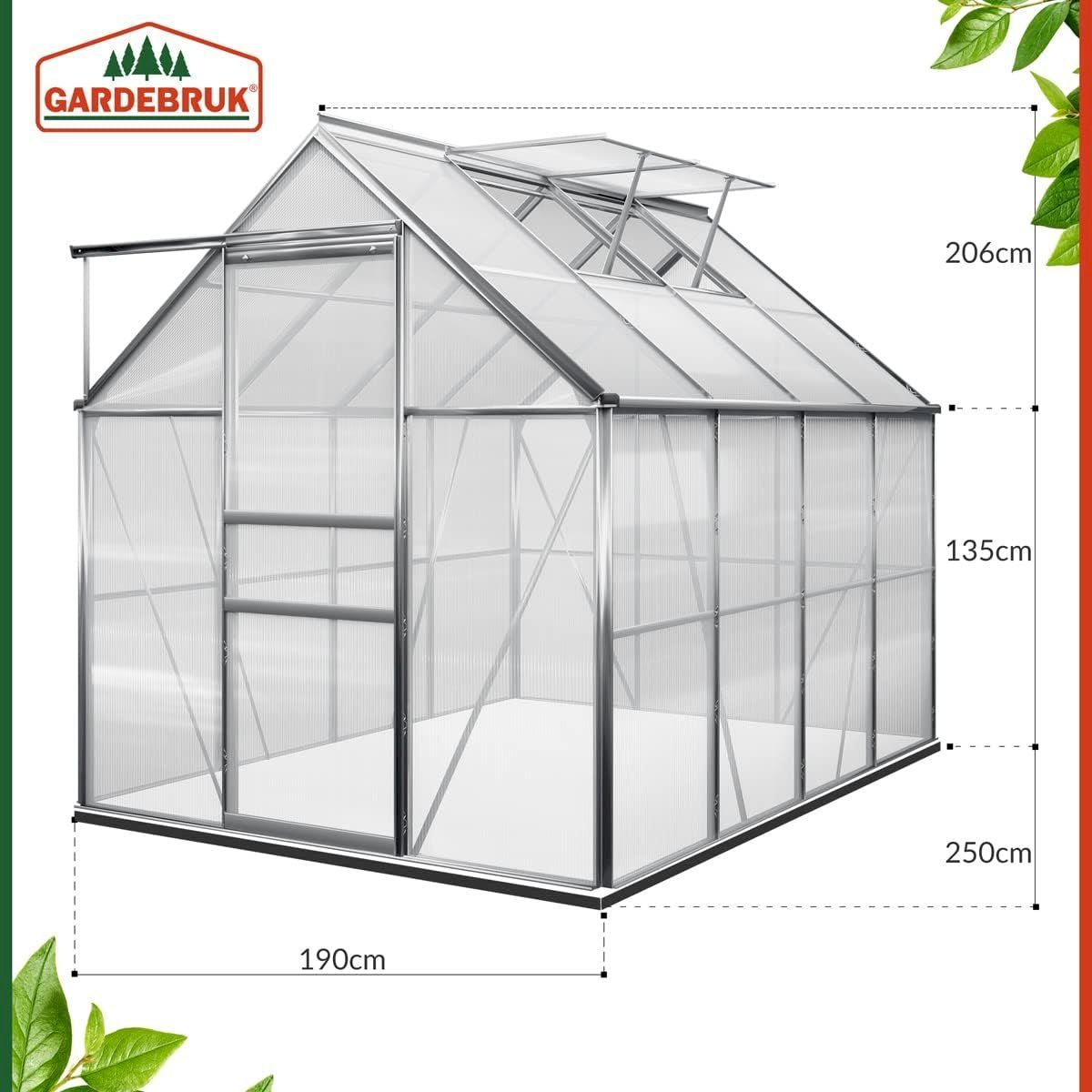 Casette da giardino & serre: Gewächshaus 250x190x195cm mit Fundament – Nuovo e nell'imballaggio originale da Bottighofen venduto da zaap 7