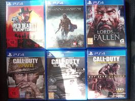 PS4 Spiele Red Dead Redemption 2, LOTF, COD, MW (6 Stk)