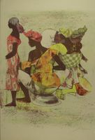 HANS ERNI: SCHWARZE FRAUEN, AFRIKA, MARKT, LITHOGRAPHIE