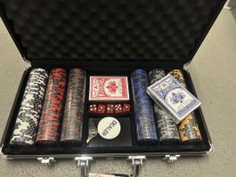 Poker Set im Aluminiumkoffer mit Chips und Karten neu