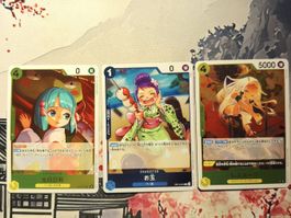 One Piece OP13 JP Character Lot (Hiyori, O-Tama, S-Snake)