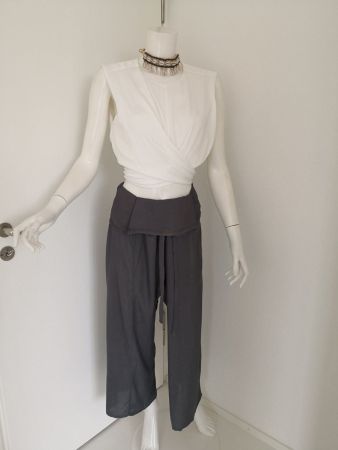 🤩3 STK: BOHO-CHIC FISCHER-HOSE GRAU & HAUSSCHUHE & D&G P.