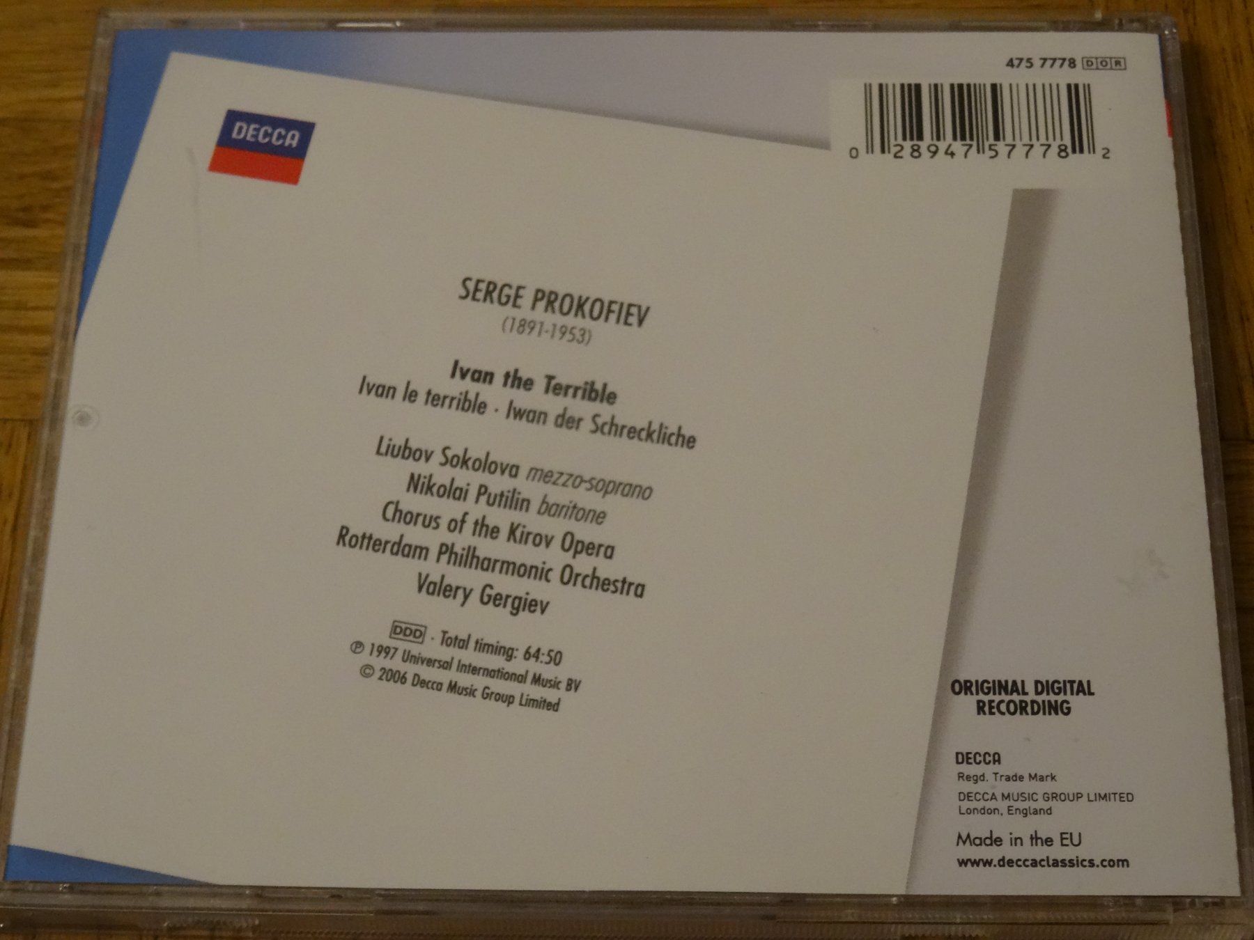 CD: Prokofiev - Ivan the Terrible - Rotterdam Orchestra CD – Usato da Olten venduto da Disc-Ausverkauf 1