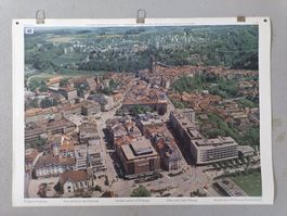 Schulwandbild 200 Flugbild Freiburg Fribourg (im Üechtland)