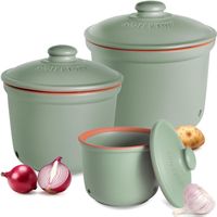 Kartoffeltopf Zwiebeltopf 3er Vorratsdos Vorratsdosen Ton