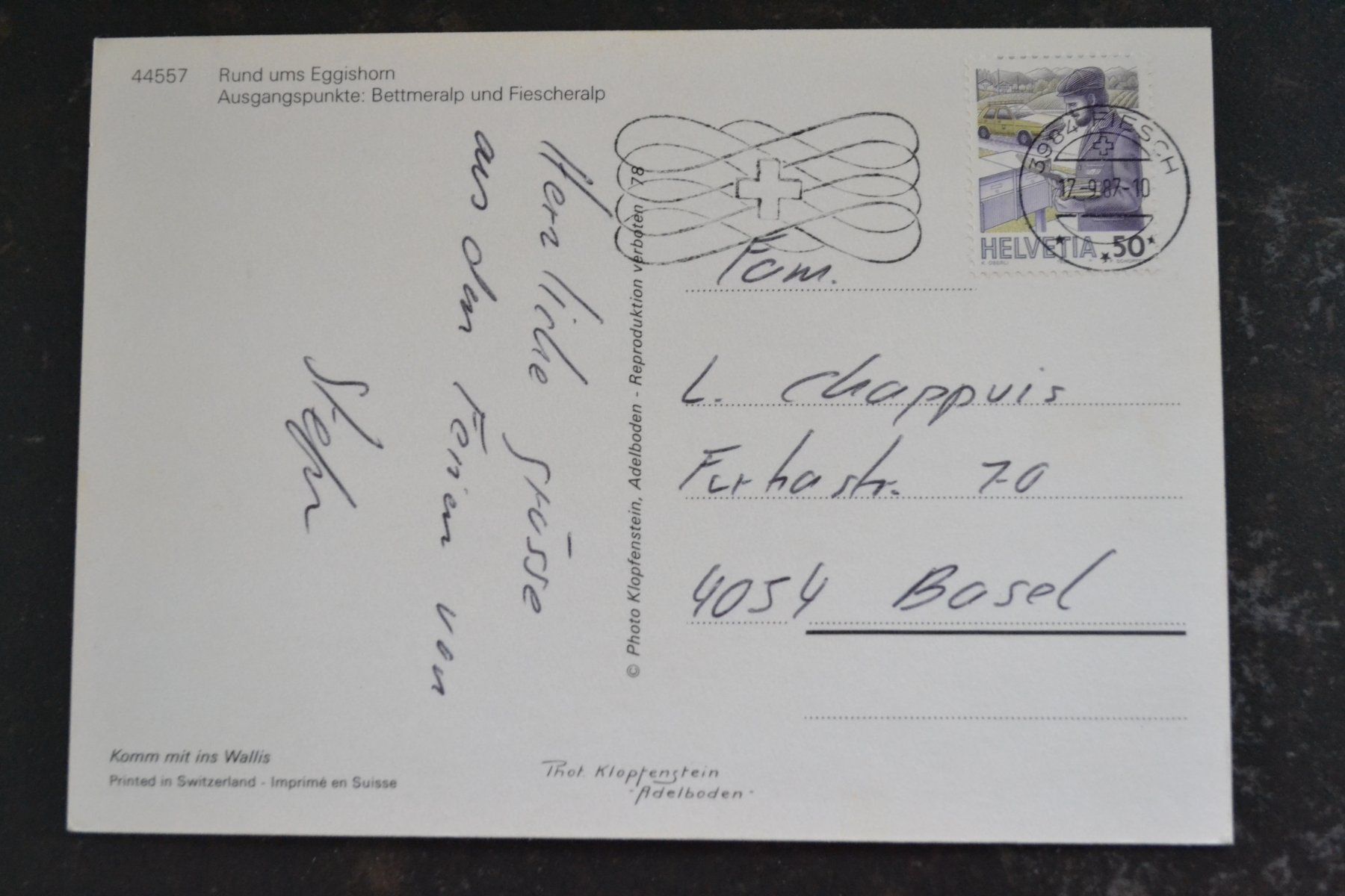 Cartoline postali: AK Gletscherweg Aletsch VS – Usato da Beinwil am See venduto da kajak55 1