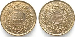 MAROKKO 50 Francs AH 1371 (1952) Alu-Bronze PRACHTSTÜCK stgl