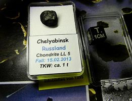 1,57 g Meteorit Chelyabinsk LL5 - Chondrite aus Mega-Fall !