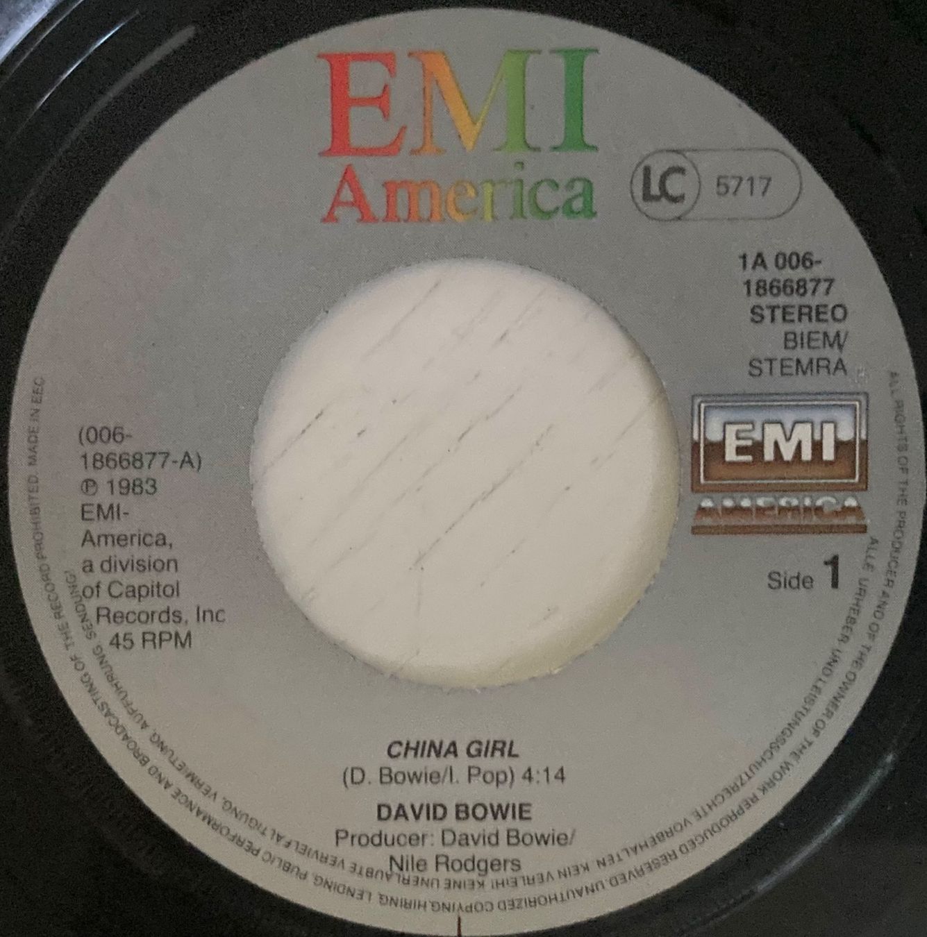Dischi in vinile: DAVID BOWIE - CHINA GIRL – Usato da Poliez-Pittet venduto da Newtown-Records 2